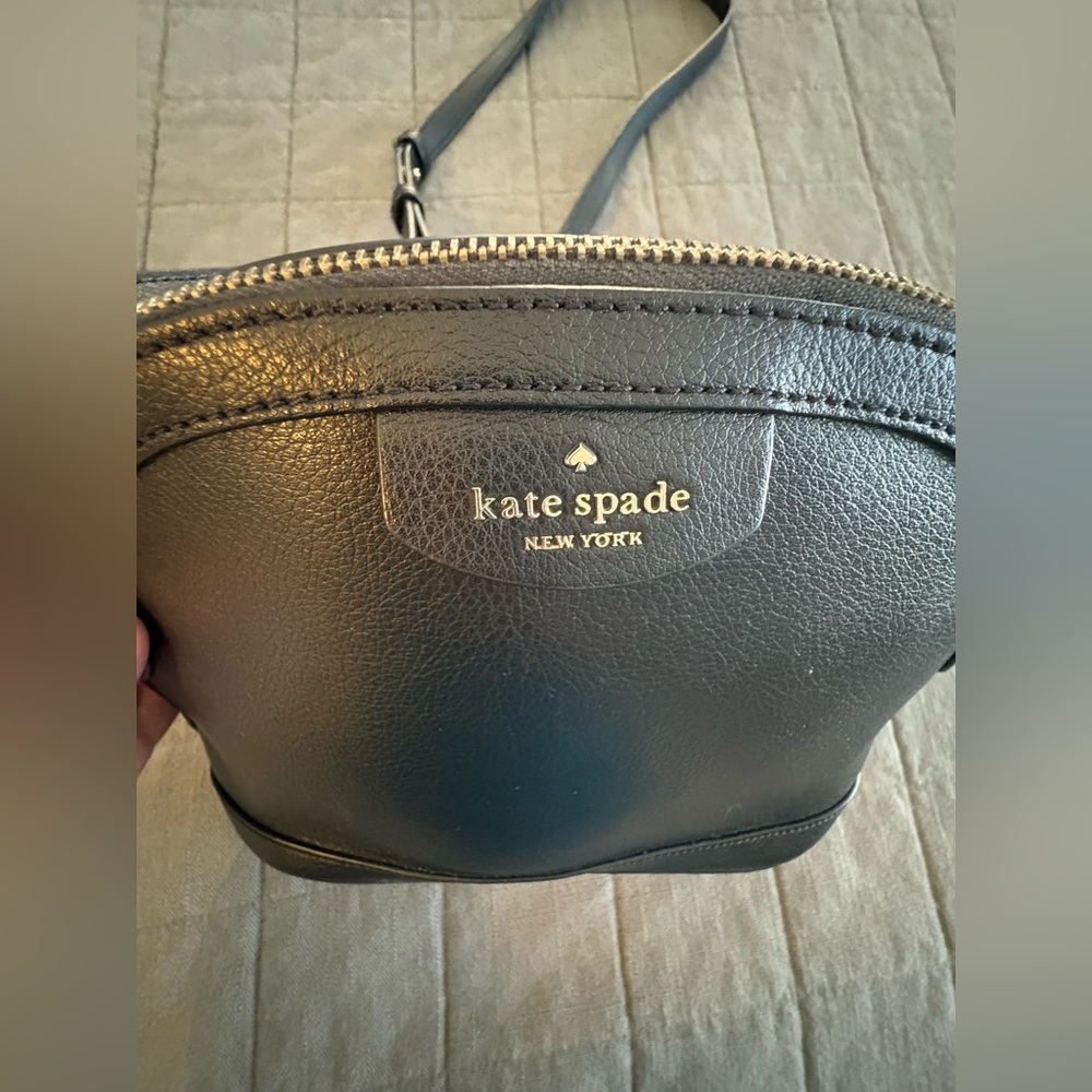 Kate Spade Sylvia Dome Pebbled Black Leather Crossbody Purse - Picture 10 of 14
